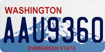 WA license plate AAU9360