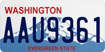 WA license plate AAU9361