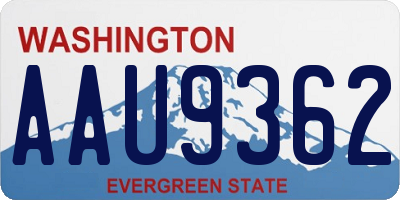 WA license plate AAU9362