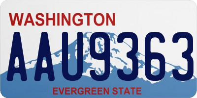 WA license plate AAU9363