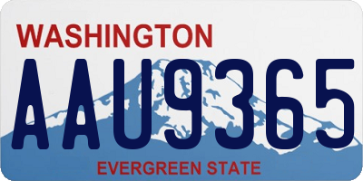 WA license plate AAU9365