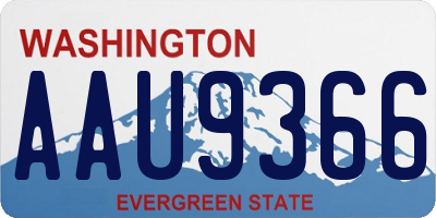 WA license plate AAU9366