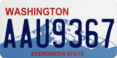 WA license plate AAU9367