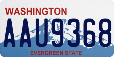 WA license plate AAU9368