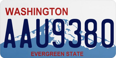 WA license plate AAU9380