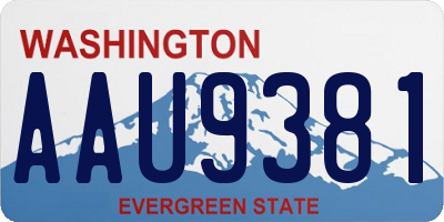 WA license plate AAU9381