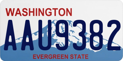 WA license plate AAU9382