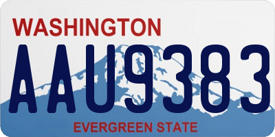 WA license plate AAU9383