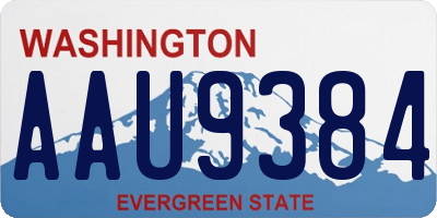 WA license plate AAU9384