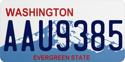 WA license plate AAU9385