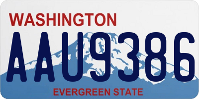 WA license plate AAU9386