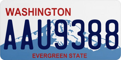 WA license plate AAU9388