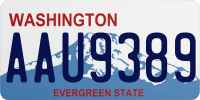 WA license plate AAU9389