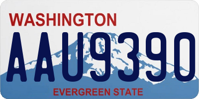 WA license plate AAU9390