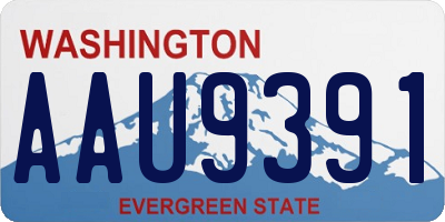 WA license plate AAU9391