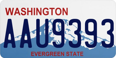 WA license plate AAU9393