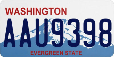 WA license plate AAU9398