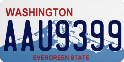 WA license plate AAU9399