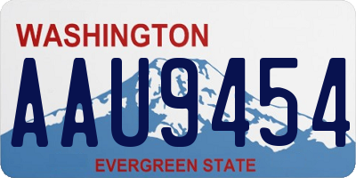 WA license plate AAU9454