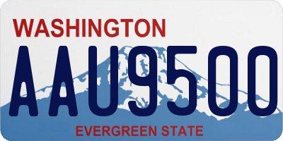 WA license plate AAU9500