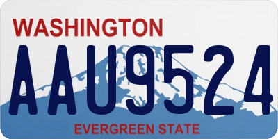 WA license plate AAU9524