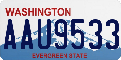 WA license plate AAU9533