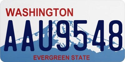 WA license plate AAU9548