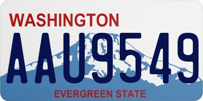 WA license plate AAU9549