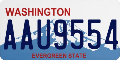WA license plate AAU9554