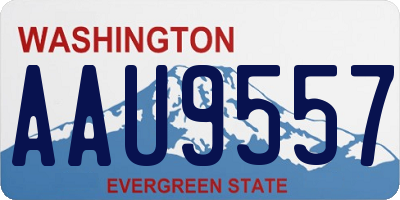 WA license plate AAU9557