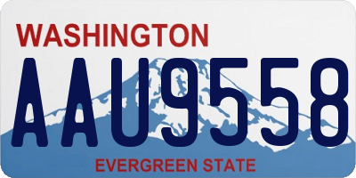 WA license plate AAU9558