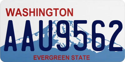 WA license plate AAU9562