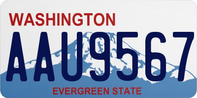 WA license plate AAU9567