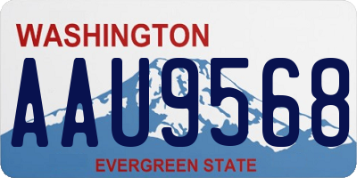WA license plate AAU9568