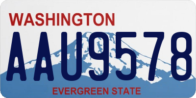 WA license plate AAU9578