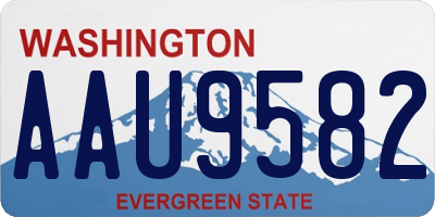 WA license plate AAU9582