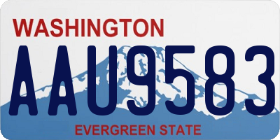 WA license plate AAU9583