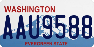 WA license plate AAU9588