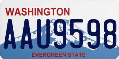 WA license plate AAU9598