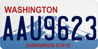 WA license plate AAU9623