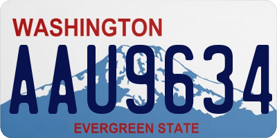 WA license plate AAU9634