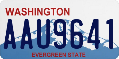 WA license plate AAU9641