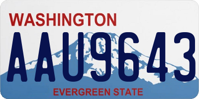 WA license plate AAU9643