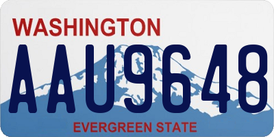 WA license plate AAU9648