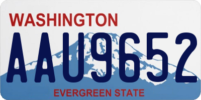 WA license plate AAU9652