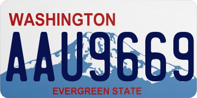 WA license plate AAU9669