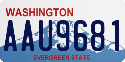 WA license plate AAU9681
