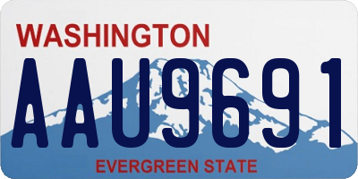 WA license plate AAU9691