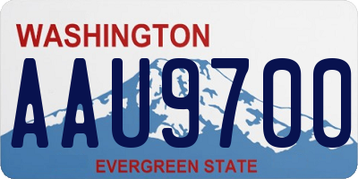 WA license plate AAU9700
