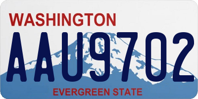 WA license plate AAU9702